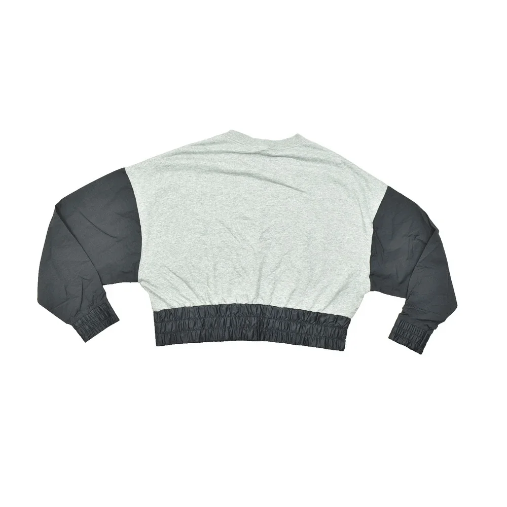 Nike Sportswear Women's Size Small Gray Black Colorblock Just Do It Cropped Swea